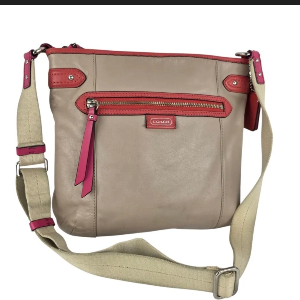 Coach Daisy Spectator leather crossbody bag beige pink orange casual  purse tan